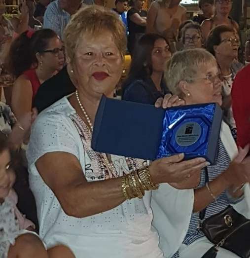 Manuela Cabrera Farray, en el momento que se le rindió en 2019/TA.